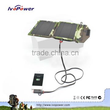 Top quality monocrystalline foldable solar charger mobile solar charger with led light