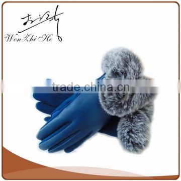 Fashion Women White Black Sheepskin Leather Gloves For Driving 2016