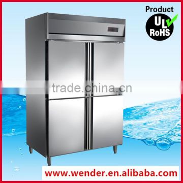 1000L hot sale 4 doors stainless steel upright commercial kitchen freezer