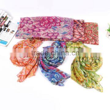 fashion flower polyester scarves