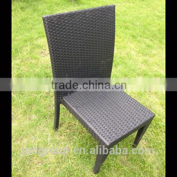 Pipe steel structure black rattan chair
