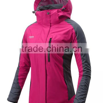 women's 3 in 1 outdoor sport jacket polar fleece inner jacket waterproof zip women waterproof jacket