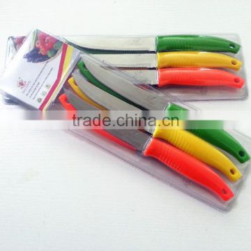 6pcs Colored PP handle multi-purpose cutter/fruit knife Household tool