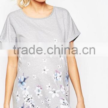 maternity oversized t-shirt nightie in floral print