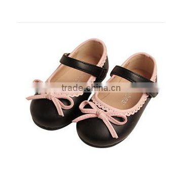2016 Hot sale spring baby girls black flat shoes