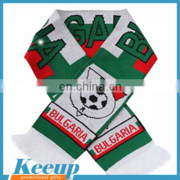 Custom cheap acrylic soccer fan scarf for promotional