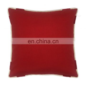 Wholesale solid red with rope piping cushion pillow for outdoor