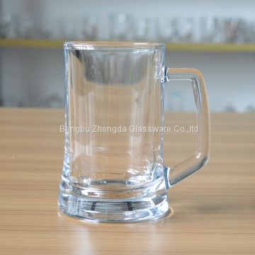 Household Glass Beer Mug With Handle Thickened Transparent Crystal Drink Cup