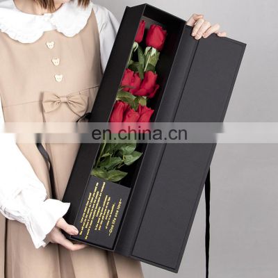 luxury flower bouquet paper magnetic packaging ribbon boxes i love you valentines day rose flower gift box