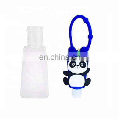 Cute Portable 30ML Plastic Empty Hand Sanitizer  Bottle  with Silicone Holder