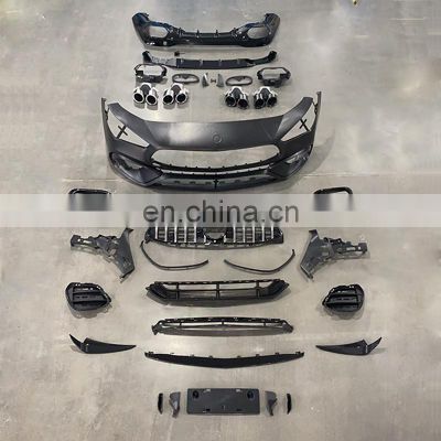 Hot selling body kit include front bumper grille tail lip tail throat for Mercedes Benz GLA W118 up to AMG CLA45 style