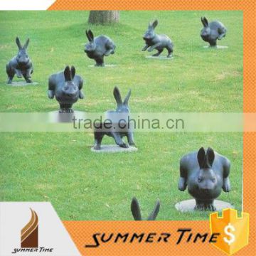 bronze teeming bunnies outdoor sculpture