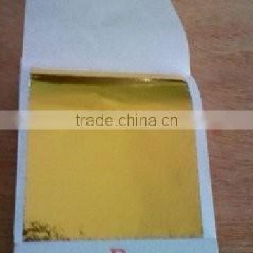 Popular selling 14X14cm gold foil leaf taiwan decorative gold leaf