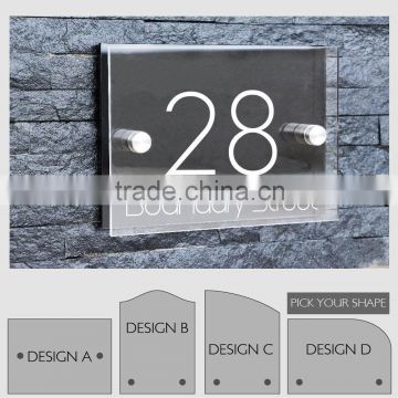 Personalized Modern House Number Door Sign Plaque Street Acrylic Aluminium                        
                                                Quality Choice