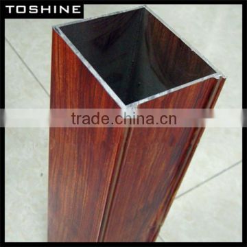 6000 series aluminum extrusion sections with wood grain surface