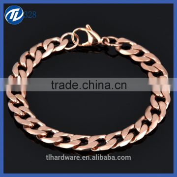Luxury Stainless Steel High Quality Women Elegant Rose Gold Color Fashion Chain Bracelet