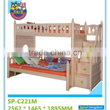 Kids Furniture Solid Wood Bunk Bed With Staircase