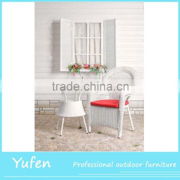White outdoor garden rattan chair