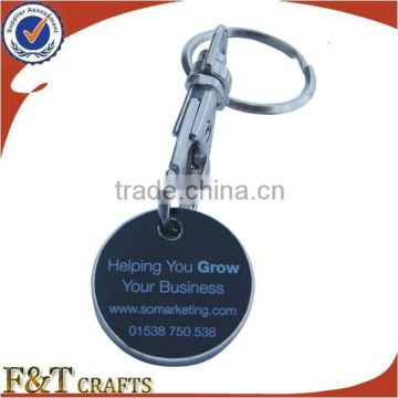 promotional cheap shopping cart trolley coin keychain