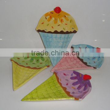 Colorful Ceramic Ice Cream Dish 4colors