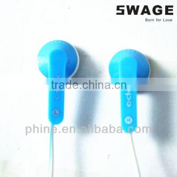 PH-E15 Plastic flat shell in ear media player funky colors Earbud and Earphone with mic Earpod