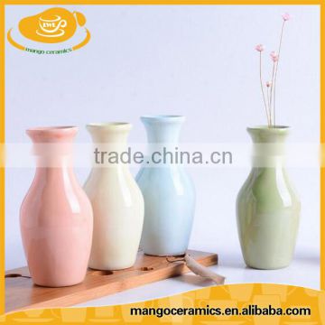 Popular modern color glaze small ceramic vase flower