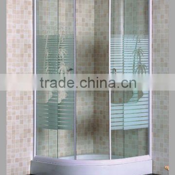 pretty concise shower enclosure with coconut printing tempered glass (S131 coconut)