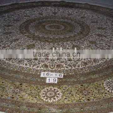 Round handmade embroidery carpet 16ftx16ft