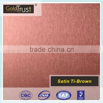 supply satin ti-brown finish stainless steel sheets for elevator building decoration and wall panels