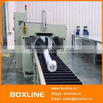 Automatic horizontal pallet stretch film winding