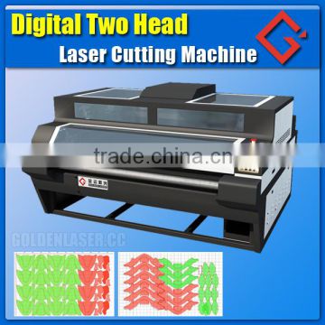 CO2 Laser Cutter for Leather Footwear / Two Head Laser Cutting and Punching Machine