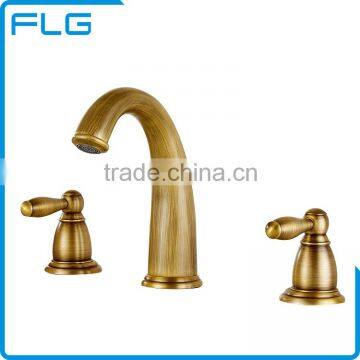 Professional Design 3 PCS Bathroom Faucet Antique Brass