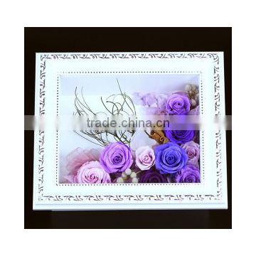 on sale 9pcs of preserved purple rose Preserved flower frame wall hanging home decoration