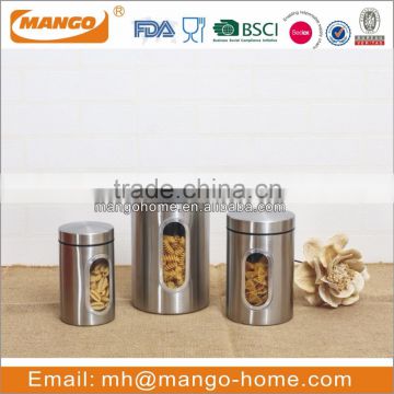 eco-friendly stainless steel metal airtight storage canister