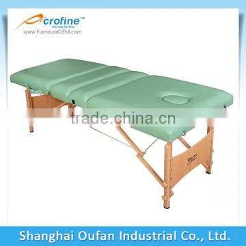 outdoor wooden massage table with 4 sections