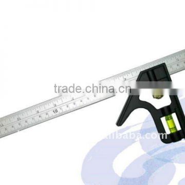 300mm 12 inch High Quality Zinc Alloy Adjustable Stainless Steel Combination Try Square Level Ruler For Measuring Tools
