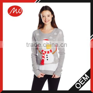 Juniors' 3D Snowman Cute Christmas Sweater