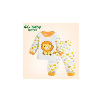 2015 New Cotton Baby Boy Girl Clothes Sets Lion Long Sleeved Babies Tops+Pants Newborn Clothing Suits