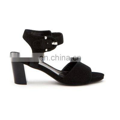 new design high stacked heel leather sandals shoes ladies beautiful block stacked heel edges leather women sandals