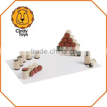 Wooden Rubber Stamps ABC 26 pcs for Kids