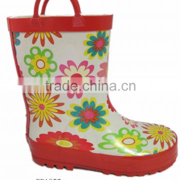 2013 lovely hot red rubber rain boots for kids