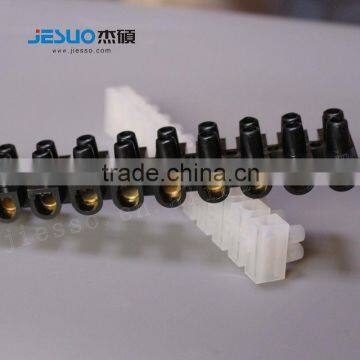 12 pole PE white colour copper europe H type Wire protector Feed Through Screw terminal block