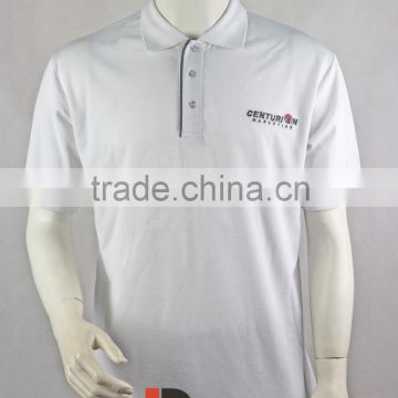 Short sleeve dry fit promotional men's polo shirt with embroidery