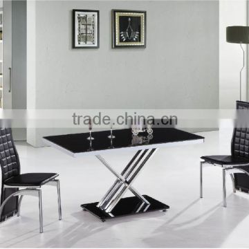 Modern heavy-duty dining room tempered glass table set