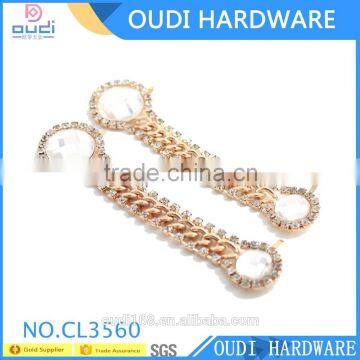 Factory Price Ladies Sandal Buckles Artificial Diamond Jewellery Metal Shoe Clips