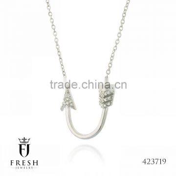 Fashion 925 Sterling Silver Necklace - 423719 , Wholesale Silver Jewellery, Silver Jewellery Manufacturer, CZ Cubic Zircon AAA