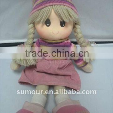 Cute Girl Doll in pink cloth and hat
