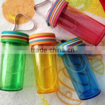 300ml rainbow-shaped plastic water bottle customized logo plastic sport water bottle
