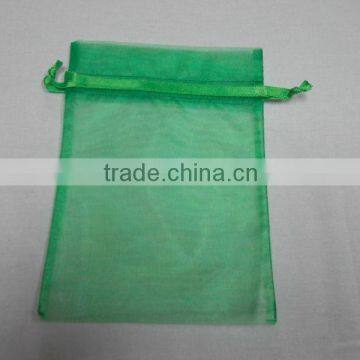 trendy green organza candy bag with drawstring