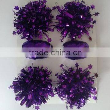 New Designs Metallic Purple PVC Christmas Decoration Garland Bow and Ribbon Keg